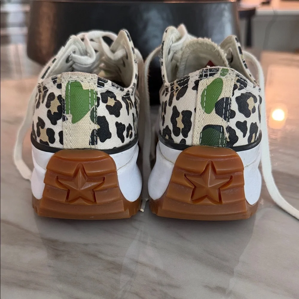 Converse Leopard & Camouflage Canvas Low-Top Sneakers - White, Green, Black, Tan - Picture 3 of 7